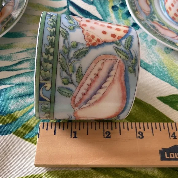 Siddhia Hutchinson Sea Garden Andrea by Sadek Japan (4) Cups Saucers Demitasse - Picture 15 of 16